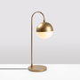 Opviq Horn - 12202 Lámpara de Mesa Dorada con Tapa de Cristal
